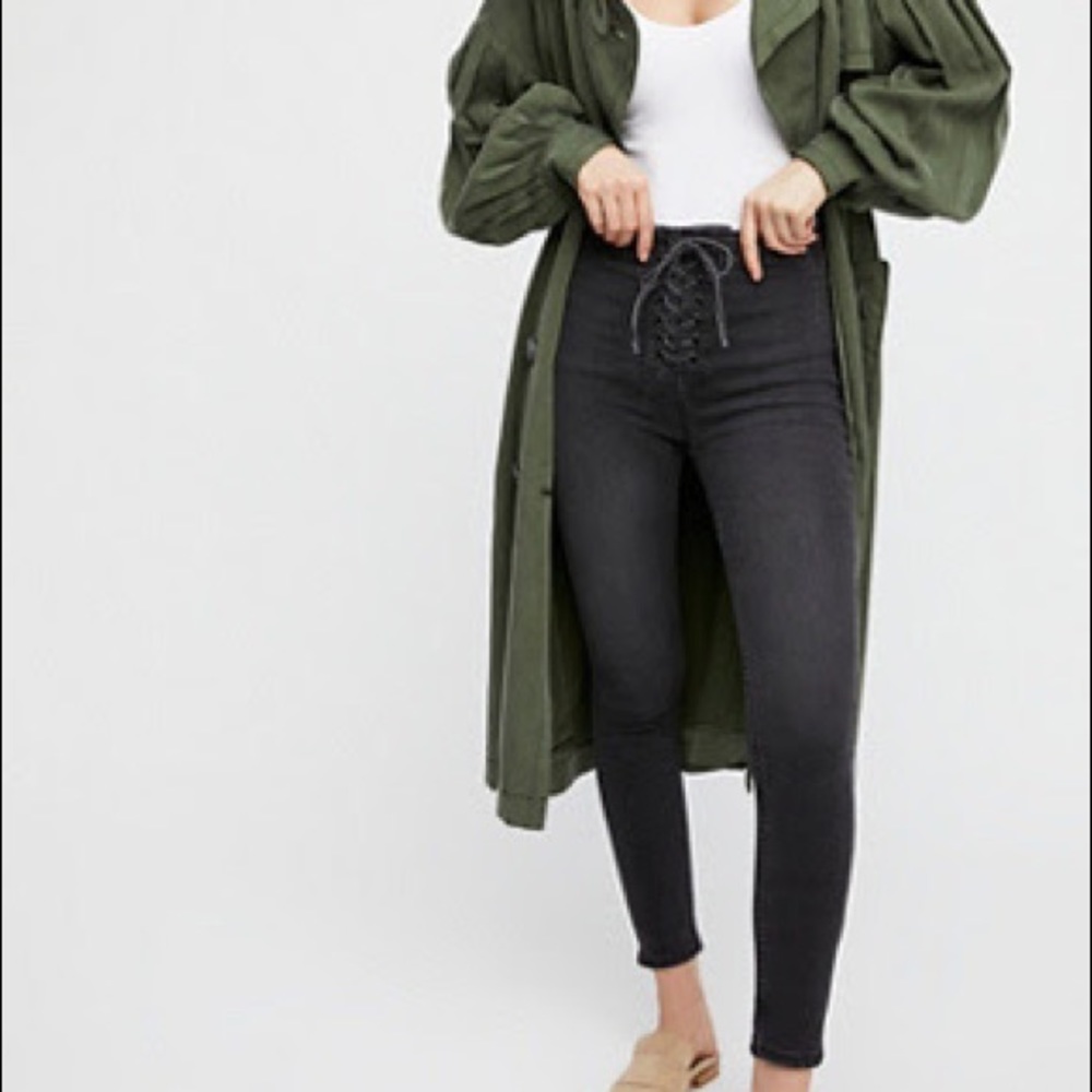 Free People High Lace Black Jean Leggings